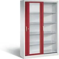C+P Schiebetürenschrank Acurado, H1950xB1200xT400mm, Front Rubinrot, Korpus Lichtgrau (2049-055)