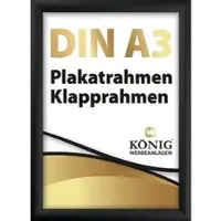 Dreifke Plakatrahmen DIN A3 | 25mm Alu Profil, eckig | schwarz | Alu Klapprahmen Wechselrahmen Posterrahmen Rahmen |