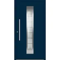 Haustuerenland.de SCHÜCO ADS 75.SI Haustür Aluminium "FIONA" Stahlblau RAL 5011 innen öffnend DIN links