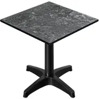 GGM Möbel CPBL | HPL Bistro Tisch | B:T:H 60 x 60 x 78 cm | Felsen / Aluminium | Klappbar + Zusatzgewicht | Quadratisch