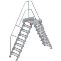Euroline 512 Überstieg 60° 600mm Stufenbreite 2x8 Stufen Stahl Gitterrost