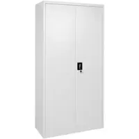 Mendler Aktenschrank HWC-H17, Stahlschrank Büroschrank Schrank, 2 Türen abschließbar Metall ~ 185x90x40cm grau