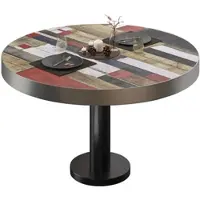GGM Möbel BML | Bistro Loungetisch | Ø:H 60 x 41 cm | Vintage Bunt / Schwarz