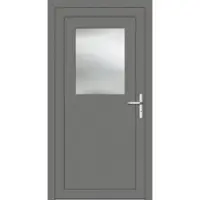 Haustuerenland.de RC2 Nebeneingangstür Aluminium "HEDWIG" 69 mm Graualuminium RAL 9007 beidseitig innen öffnend DIN rechts