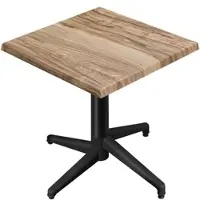 GGM Möbel WAP | Bistro Außen Tisch | B:T:H 60 x 60 x 74 cm | Sheesham / Schwarz | Quadratisch