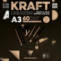 Clairefontaine 2x Block Kraftpapier, zweifarbig, geleimt, 60 Blatt A3 90g - 975819C