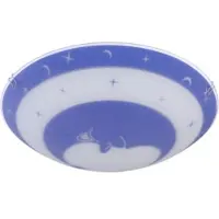 Globo Deckenleuchte Kinderzimmer Glas Kinder Schlafzimmerleuchte Sterne Kinderleuchte Deckenlampe Mond blau, Farbwechsel dimmbar, 1x LED 3,5W 320Lm, DxH 30x9