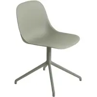 Muuto Fiber Side Chair, swivel base with return, dusty green / dusty green