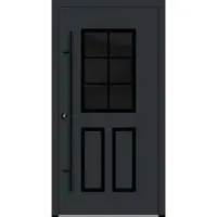 Haustuerenland.de Aluminium Landhaustür "MARLIES" 82 mm BLACKLINE Sprossenfelder Anthrazit RAL 7016 beidseitig innen öffnend DIN links
