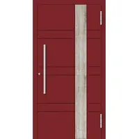Haustuerenland.de RC2 Aluminium Haustür "MAXI" 78 mm Purpurrot RAL 3004 beidseitig außen öffnend DIN rechts