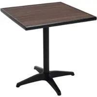 Proregal Gartentisch HxBxT 74x70x70 cm Gastronomie Outdoor-Beschichtung Alu Holzoptik Schwarz Dunkelbraun Balkontisch Bistrotisch