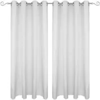 Bestgoodies Dekoschal Ellen Ösen Blickdicht 2er Pack - 140x175 cm Hellgrau