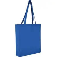 TEXXILLA 10er Pack Baumwolltasche - OEKO-TEX 100 zertifiziert | mit zwei langen Henkeln, Boden- und Seitenfalte | 38x42cm | Jutebeutel | Einkaufstasche | unbedruckt, royalblau, 10 Stück