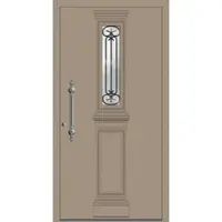 Haustuerenland.de SCHÜCO Aluminium Landhaustür "ADELE" ADS 75.SI RC2 Graubeige RAL 1019 beidseitig innen öffnend DIN links