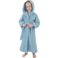 WEWO-FASHION Kinderbademantel "8530" Gr. 158, blau (gletscher), L:108cm, Frottier, Hausmäntel, Kinderbademantel, Kapuze
