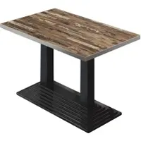 GGM Möbel BPY | Bistro Tisch | 130 x 80 x 78,5 cm | Quadratisch | Edelstahl Rand | Vintage Old / Schwarz