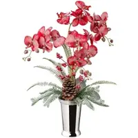 Creativ Green künstliche Pflanze Phalaenopsisgesteck in Keramikvase, 70 cm, rot