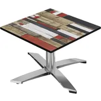 GGM Möbel CPTG | Bistro Loungetisch | B:T:H 60 x 60 x 39 cm | Vintage Bunt / Aluminium | Klappbar/ Zusatzgewicht