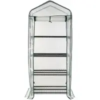 ROYAL GARDINEER Folien-Gewächshaus, 4 Etagen, aufrollbare Tür, 69 x 160 x 49 cm, weiß