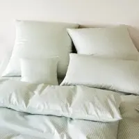 Elegante Mako-Satin Bettwäsche Hamburger Streifen 200x220 cm + 2x 80x80 cm | pistazie - grün
