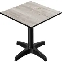 GGM Möbel CPBL | HPL Bistrotisch | B:T:H 70 x 70 x 80 cm | Eiche-Weiß / Aluminium Schwarz | Zusatzgewicht | Quadratisch