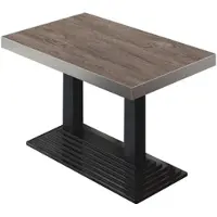 GGM Möbel BPY | Bistro Tisch | 110 x 60 x 81 cm | Quadratisch | Edelstahl Rand | Light Wenge / Schwarz