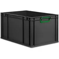 Proregal Eurobox Nextgen Color HxBxT 32x40x60cm 65 Liter Griffe Grün Geschlossen Schwarz Eurobehälter Transportbox Transportbehälter