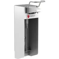 Gelzenleuchter Desinfektionsmittelspender UNI-PRO 10K W, Kunststoffpumpe 21035 , Aluminium-Gehäuse, weiß beschichtet, 1000 ml, kurzer Hebel
