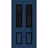 Haustuerenland.de Aluminium Landhaustür "CORGINA" 82 mm RC2 BLACKLINE Saphirblau RAL 5003 beidseitig außen öffnend DIN links