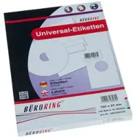 Büroring Etiketten, 105 x57 mm, 1000 Etiketten, weiß, für Laser-, Farblaser-, Inkjetdrucker, Kopierer, lösungsmittelfrei, Blattformat: DIN A4