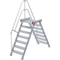 Euroline 512 Überstieg 60° 800mm Stufenbreite 2x7 Stufen Alu gerieft