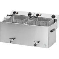 Wimar Elektro Doppel-Fritteuse Friteuse Standgerät 2x 11 Liter 720x420x370mm Fritöse