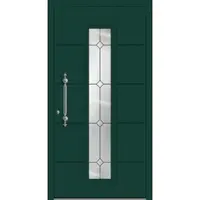 Haustuerenland.de Aluminium Landhaustür "GRETA" 78 mm RC2 Moosgrün RAL 6005 beidseitig innen öffnend DIN links