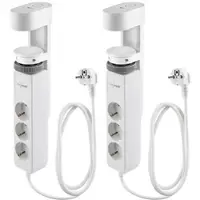 Revolt 2er-Set 3-fach-Tischsteckdose mit Schraubklemme, 2x USB-C, 1x USB-A