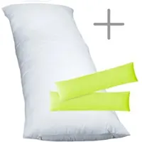 EXKLUSIV HEIMTEXTIL 1 x Füllkissen 40x80 cm + Jersey Kissenbezug 2er Set 40 x 80 cmApfelgrün