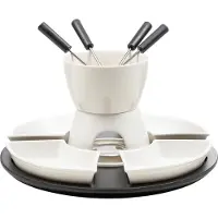 Haushalt Fondue-Set 11-teilig mit Topf Stövchen und Gabeln