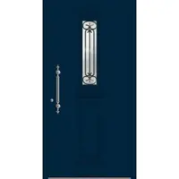 Haustuerenland.de SCHÜCO Aluminium Haustür "ADELE" ADS 75.SI RC2 Stahlblau RAL 5011 innen öffnend DIN links