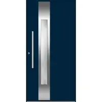 Haustuerenland.de Aluminium Haustür "ABIGALE" flügelüberdeckend RC2 Stahlblau RAL 5011 beidseitig innen öffnend DIN links
