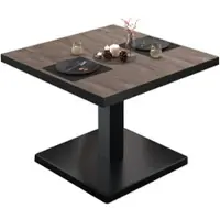 GGM Möbel BM | Bistro Loungetisch | B:T:H 60 x 60 x 41 cm | Light Wenge / Schwarz