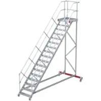 Euroline 513 Wartungsbühne 45° 1000mm Stufenbreite 17 Stufen Alu gerieft