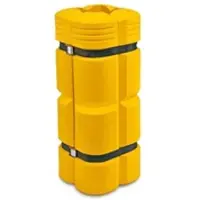 Proregal Säulenschutz aus Polyethylen mit 2 Spanngurten | Geeignet für Innen- & Außenbereiche | HxT 110x12,5cm | Schwarz-Gelb