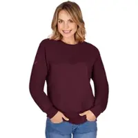 Trigema Sweatshirt "Sweatshirt", Damen, Gr. 3XL, rot (sangria), Sweatware, 70% Baumwolle, 30% Polyester, Basic, lang, Rundhals, Sweatshirts Sweatshirt