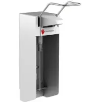 Gelzenleuchter Desinfektionsmittelspender UNI-PRO 10K LW, Kunststoffpumpe 21043 , Aluminium-Gehäuse, weiß beschichtet, 1000 ml, langer Hebel
