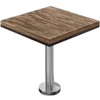GGM Möbel MML | Bistro Massiv Tisch | Quadratisch | 60 x 60 x 77 cm | Walnuß / Edelstahl