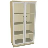 Fm Büromöbel Aktenschrank »Oldenburg« 4 OH klare Acrylglastüren königsahorn, 80x151.7x44.2 cm
