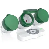 Bearware Außenbereich Funksteckdosen-Set 3x Outdoor Steckdosen + Fernbedienung / max. 25m