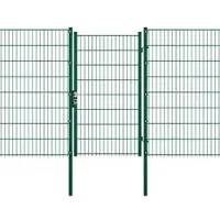 Voss.garden Gartentor + Abdeckleiste, 100x163cm, grün, Gartenpforte für Doppelstabmattenzaun