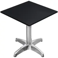 GGM Möbel CPBL | HPL Bistro Tisch | B:T:H 60 x 60 x 78 cm | Schwarz / Aluminium | Klappbar + Zusatzgewicht | Quadratisch