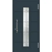 Haustuerenland.de Aluminium Landhaustür "GRETA" 78 mm RC2 Anthrazit RAL 7016 beidseitig außen öffnend DIN rechts