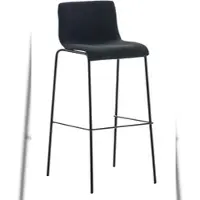 DELUKE Barhocker TENAR Stoff Schwarz 43x48x100cm Schwarz Barstuhl Mit Lehne Tresenhocker Tresenstuhl